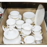 Royal Albert Val D'Or part tea service to include teacups, saucers, milk jugs, teapot, side