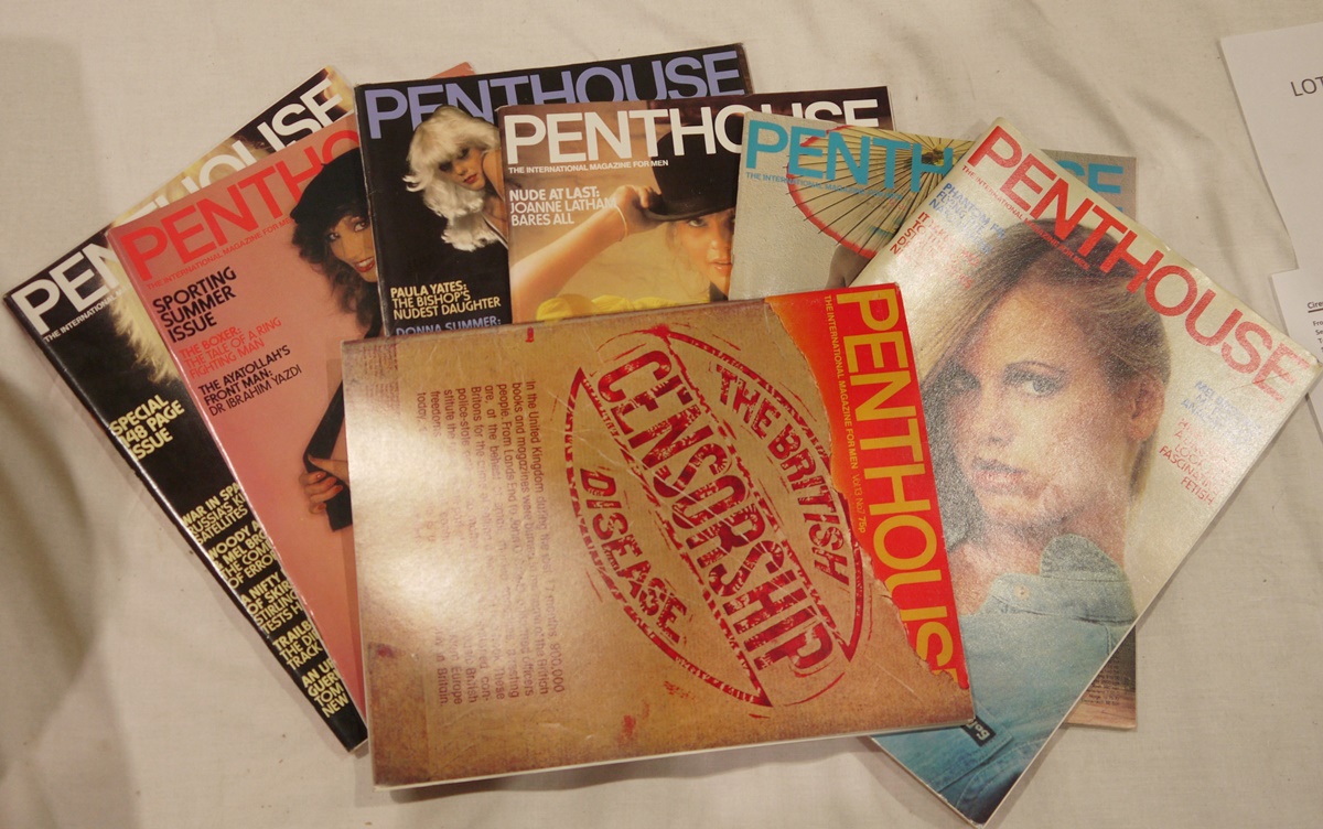 Large quantity of vintage Penthouse magazines dating from the early to mid 1970's (2 boxes)