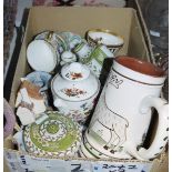 Quantity of assorted ceramics and glassware to include assorted flower planters,. a moulded glass