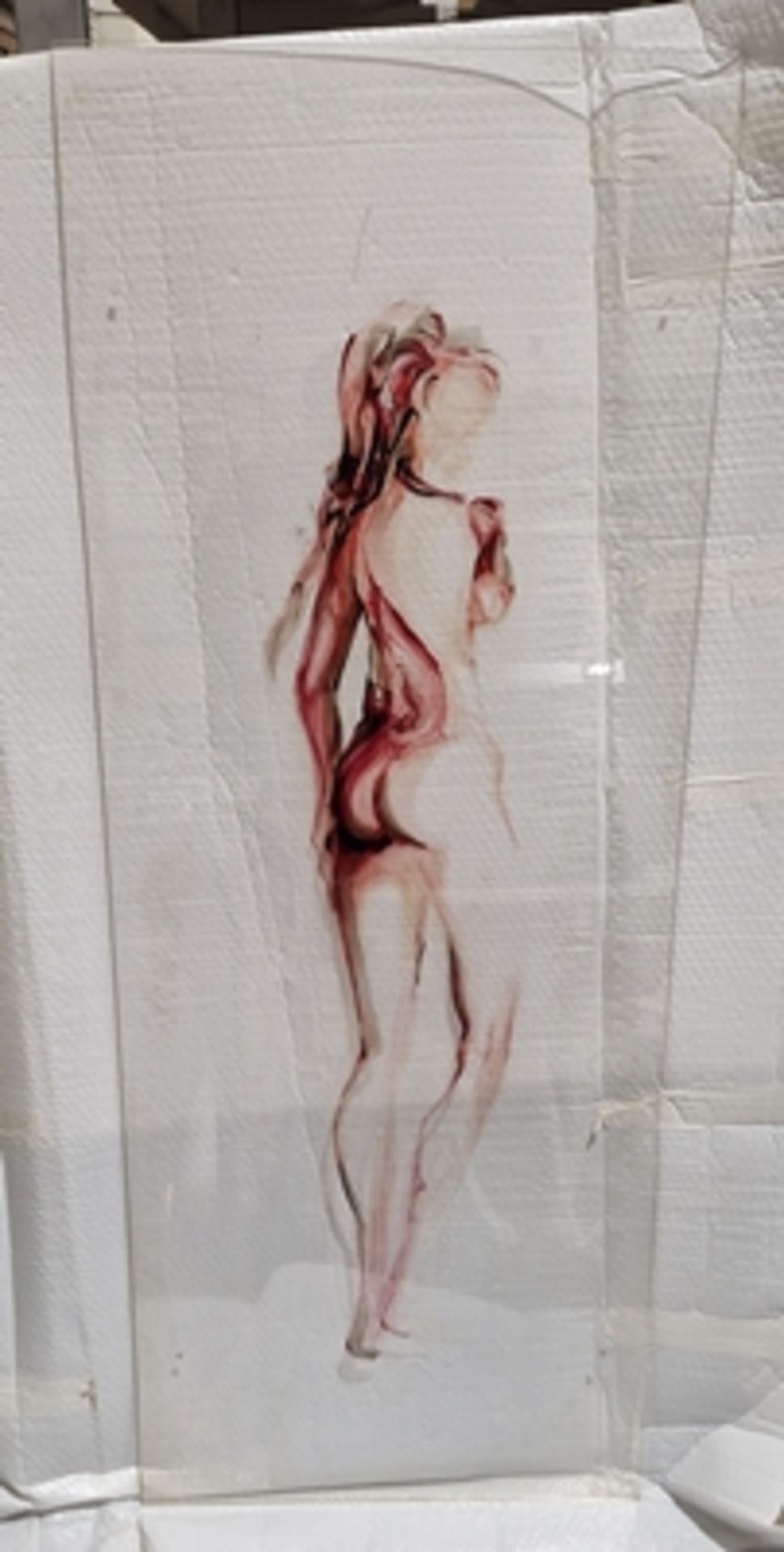 Unattributed Painting on perspex Pair of full length studies of female nudes, 151cm x 60cm (2)