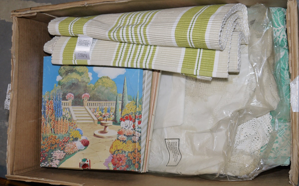 Large quantity of table linen, boxed handkerchiefs etc (3 boxes) - Image 3 of 3