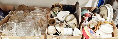 Studio pottery incense burner with dolphin design, a studio pottery cream glazed vase, a small