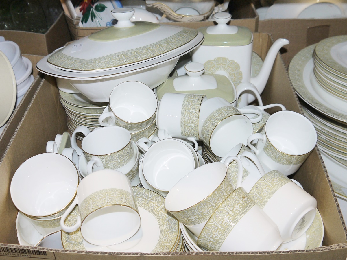 Royal Doulton 'Sonnet' part dinner service comprising coffee cups and saucers, coffee pot, teapot,