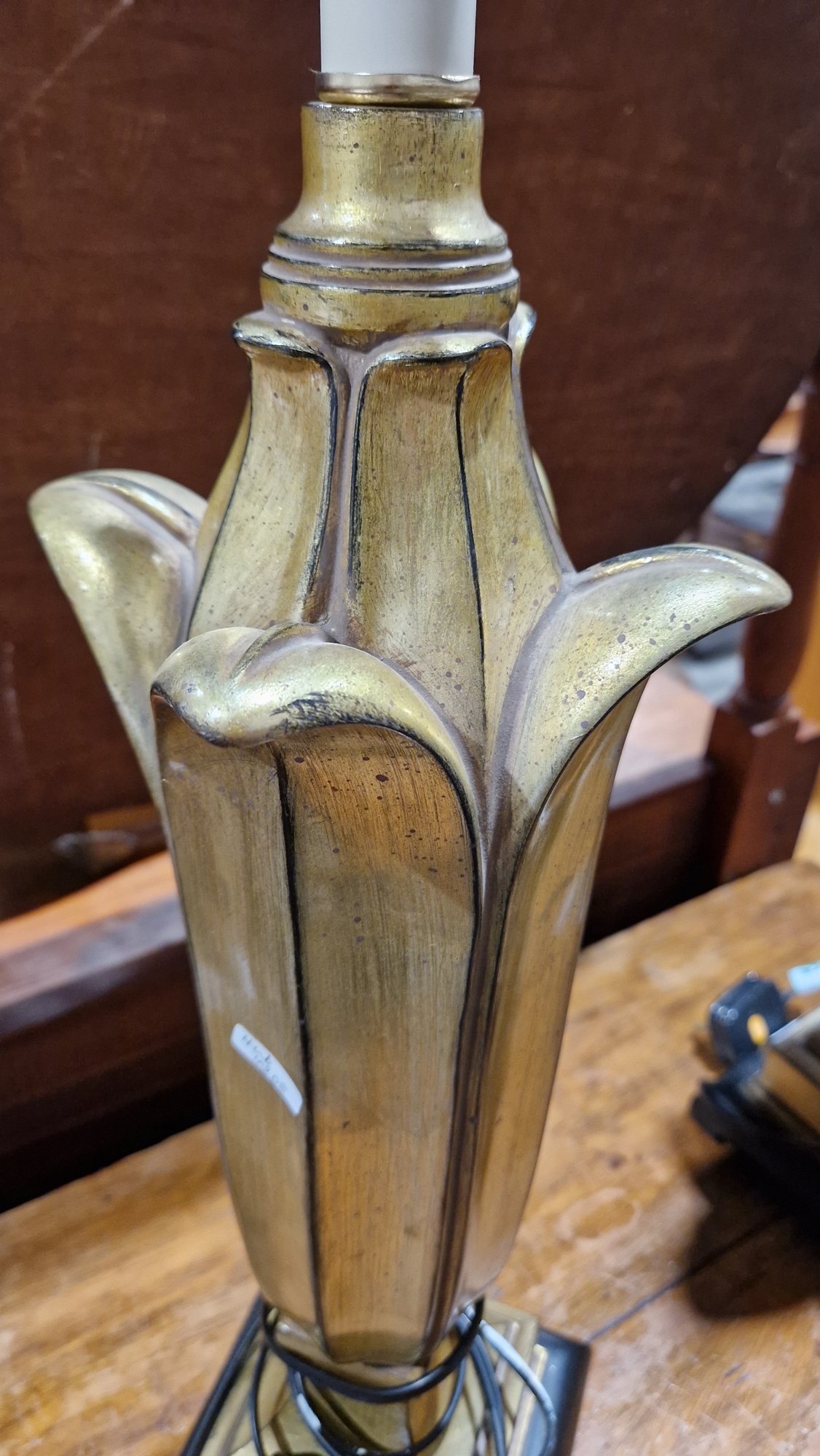 Pair of tulip form square based table lamps, 66cm high approx. to bulb fitting (2)  Condition Report - Image 6 of 23
