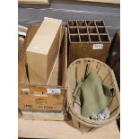 Various wooden labelled crates to include Canada Dry, a wooden bottle carrier for 12 bottles, two