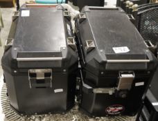 Pair of motorcycle panniers labelled Trekker Outback (2)  Condition Report Both have keys.