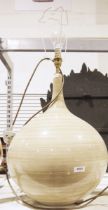 Large glazed lamp of bulbous form, 57cm to bulb fitting