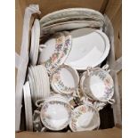 Paragon Country Rose pattern part dinner service to include consomme cups and saucers, tureens,