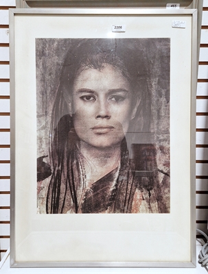 Pietro Annigoni Colour print "Barrie", head and shoulders photographic portrait of a woman  Premgit