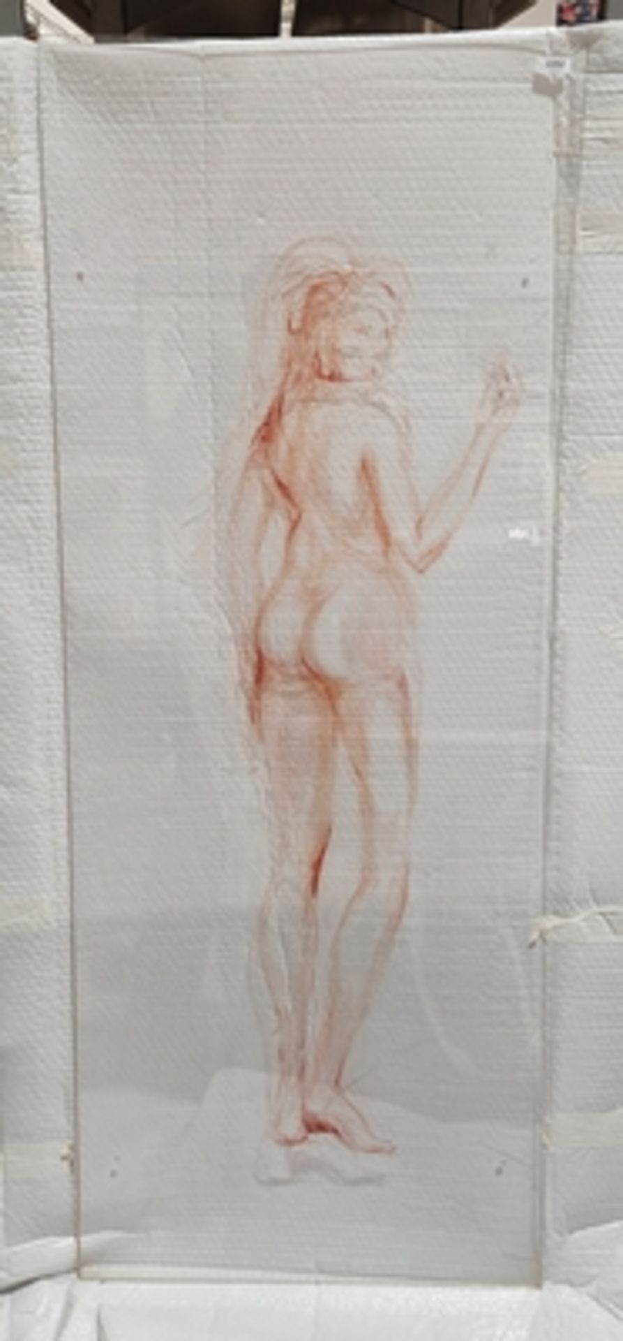 Unattributed Painting on perspex Pair of full length studies of female nudes, 151cm x 60cm (2) - Image 2 of 10