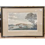 C Stirling A pair, View of the Thames, near Chertsey and Chertsey Bridge Wharf Print on paper,