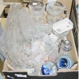 Collection of glassware to include a Mdina glass paperweight, an engraved 60 year old Queen