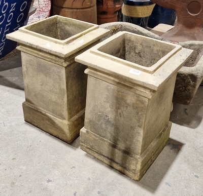 Pair of square form terracotta chimney pots (2)