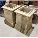Pair of square form terracotta chimney pots (2)