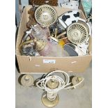 Large quantity of vintage and later table lamps, all in various stages of repair (please see