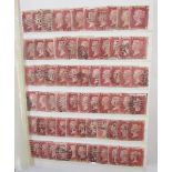 GB stamps: Green stock-book partially filled with QV Penny reds, just under 500 used unchecked for