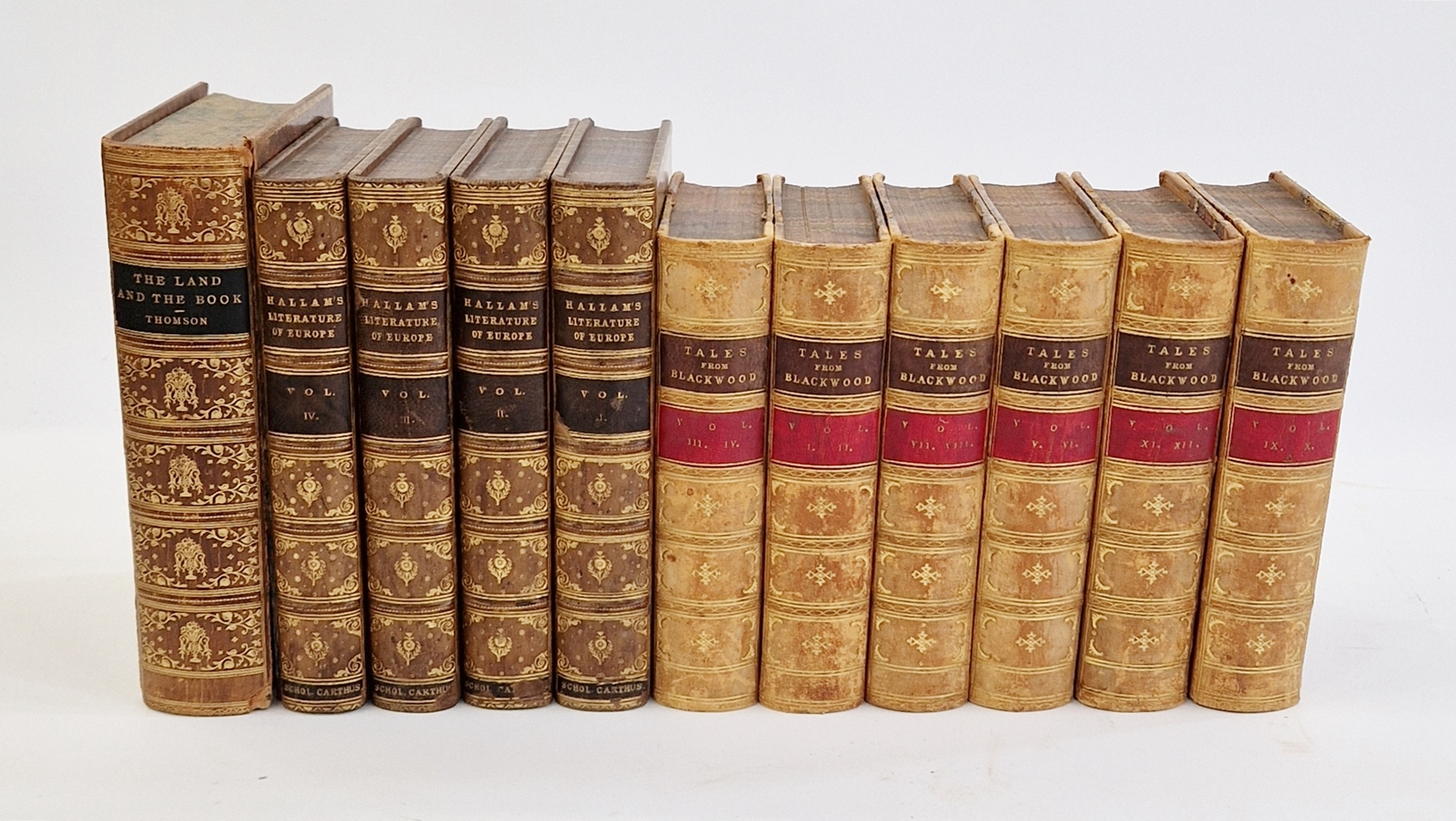 Bindings - Hallam, Henry "Introduction to the Literature of Europe...." John Murray 1872, four vols,