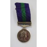 Elizabeth II General Service Medal with canal zone clasp named to "AC2.G.S.Gregory (2555987) RAF",