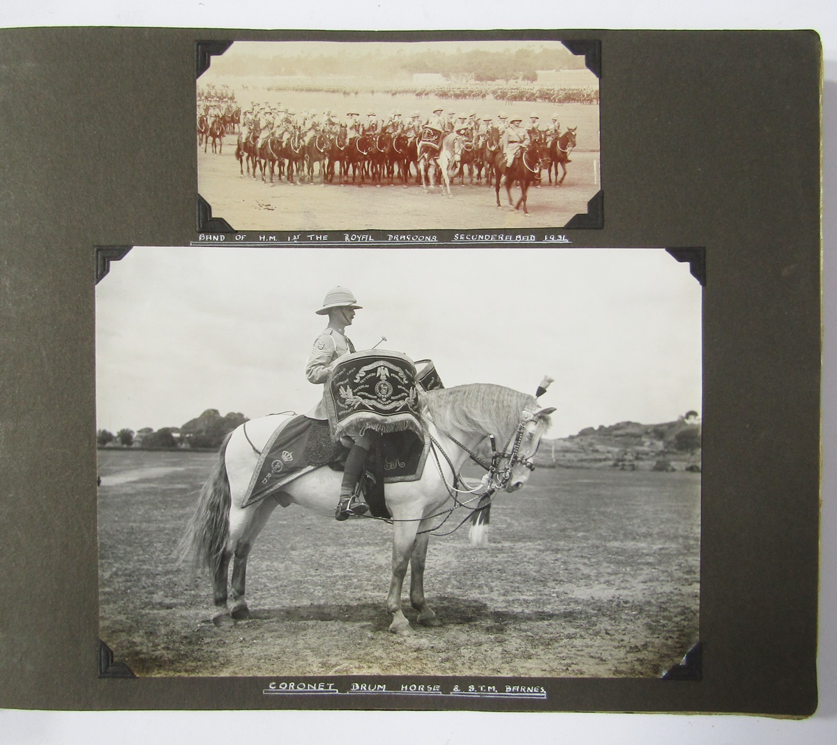 Extensive photograph album of 1st Royal Dragoons interest and dating to the 1920s/30s, tour of - Image 13 of 19