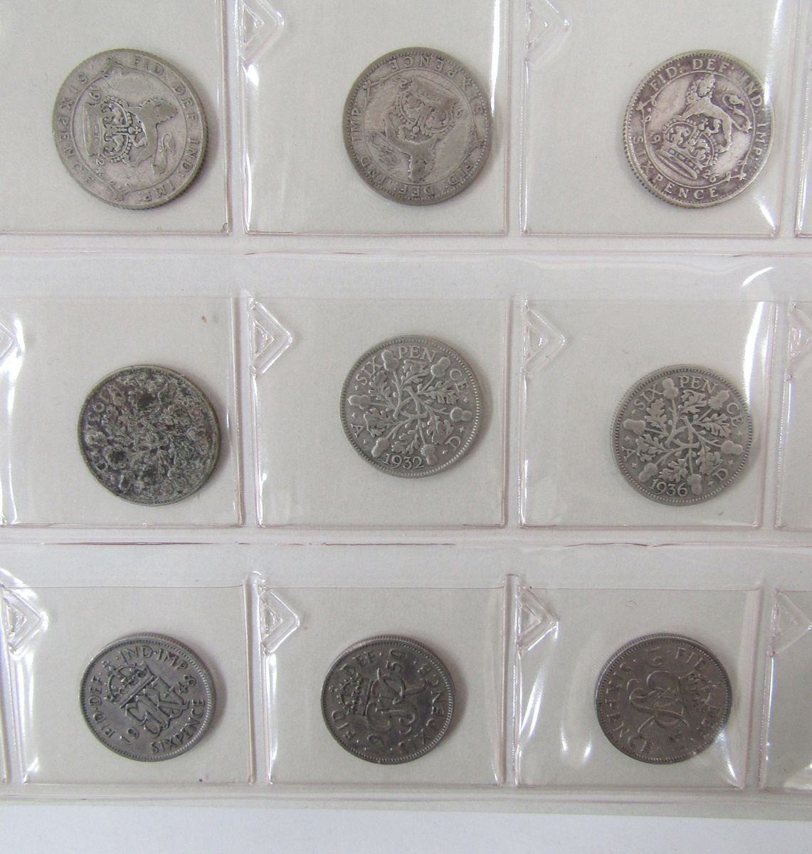 Collectors folder of English coinage, sixpences including William III 1697, William and Mary 4d - Image 2 of 15