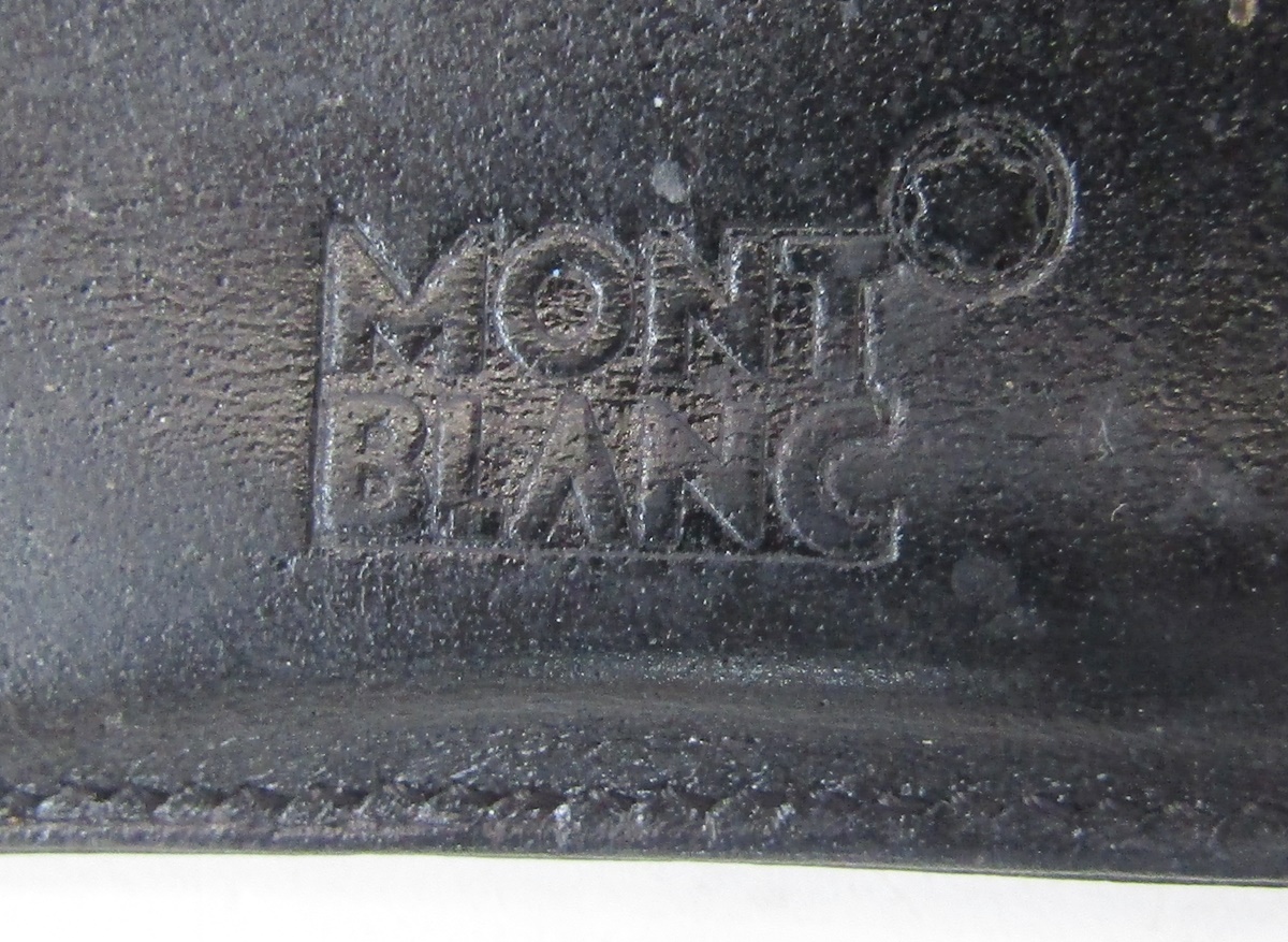Two leather Montblanc wallets, both marked to interior Montblanc Hamburg, the largest - Image 3 of 4