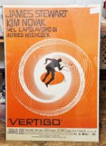 Film poster for 'Vertigo' starring James Stewart, Kim Novak, 100cm x 70cm in click frame