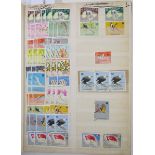 Stamps of Singapore: Blue stock-book with mint and used definitives/commemoratives, many in sets,