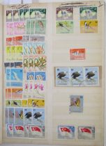 Stamps of Singapore: Blue stock-book with mint and used definitives/commemoratives, many in sets,