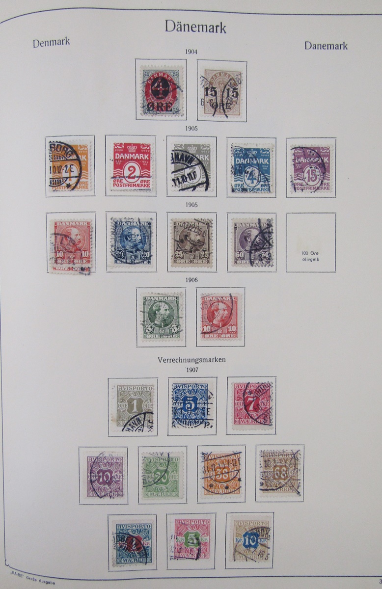 Stamps of Denmark: Green album and large stock-book of definitives, commemoratives, official, - Image 3 of 15