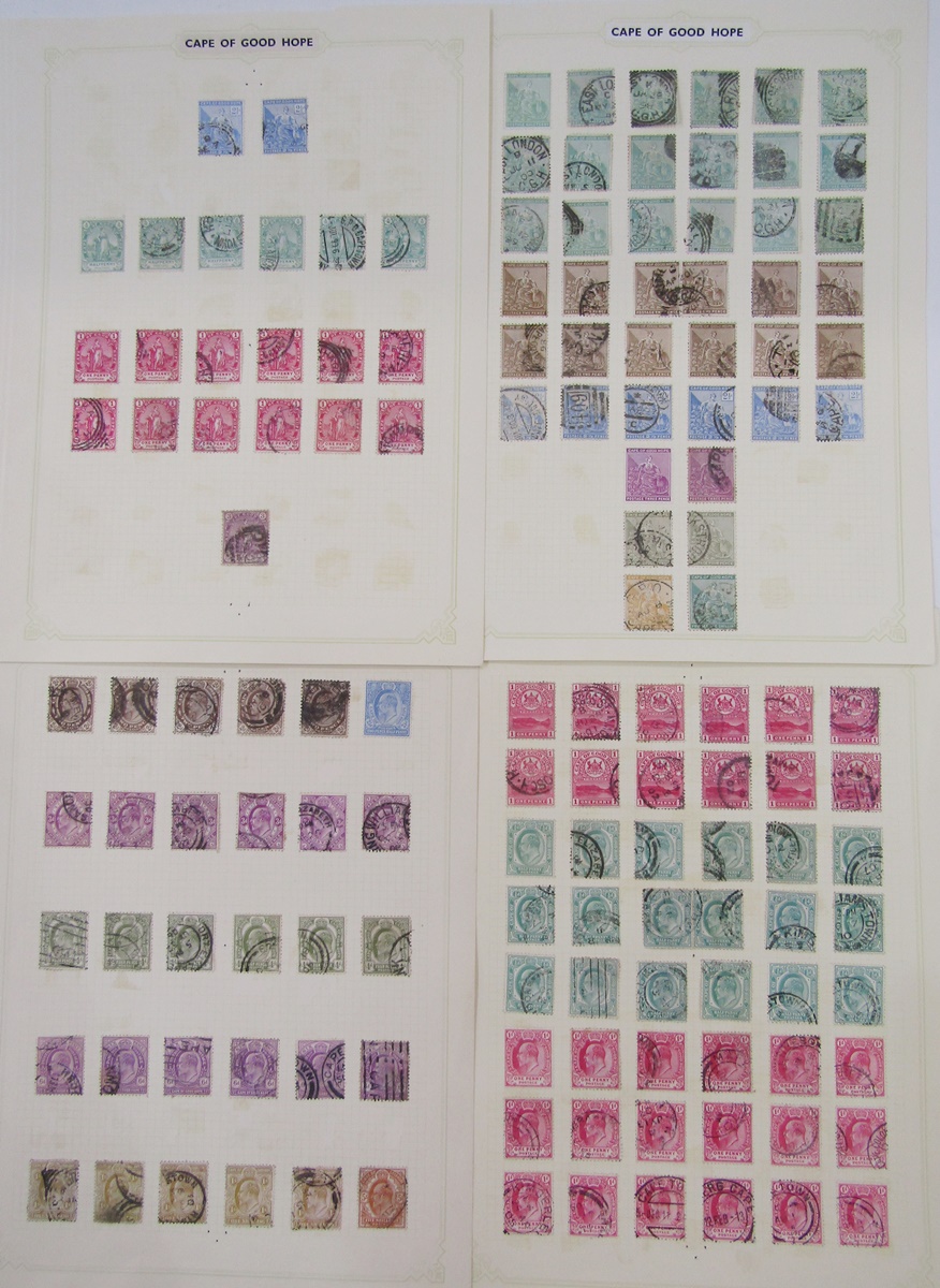 Cape of Good Hope stamps: Eight pages QV-KEVII used definitives including 5 triangulars and higher - Image 2 of 2