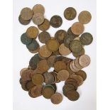 Pennies (93), various grades, poor to very fine, some polished, Victoria bun to Elizabeth II.