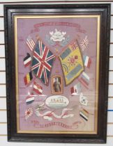WWI embroidered silk panel 'In remembrance of my service in China, 1913 - 1915', 2nd battalion