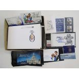 Br Commonwealth stamps: Small box of British Royalty issues in folders, albums, booklets, packets,