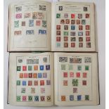 World stamps: Four small albums of mint and used issues; definitives, commemoratives, air,