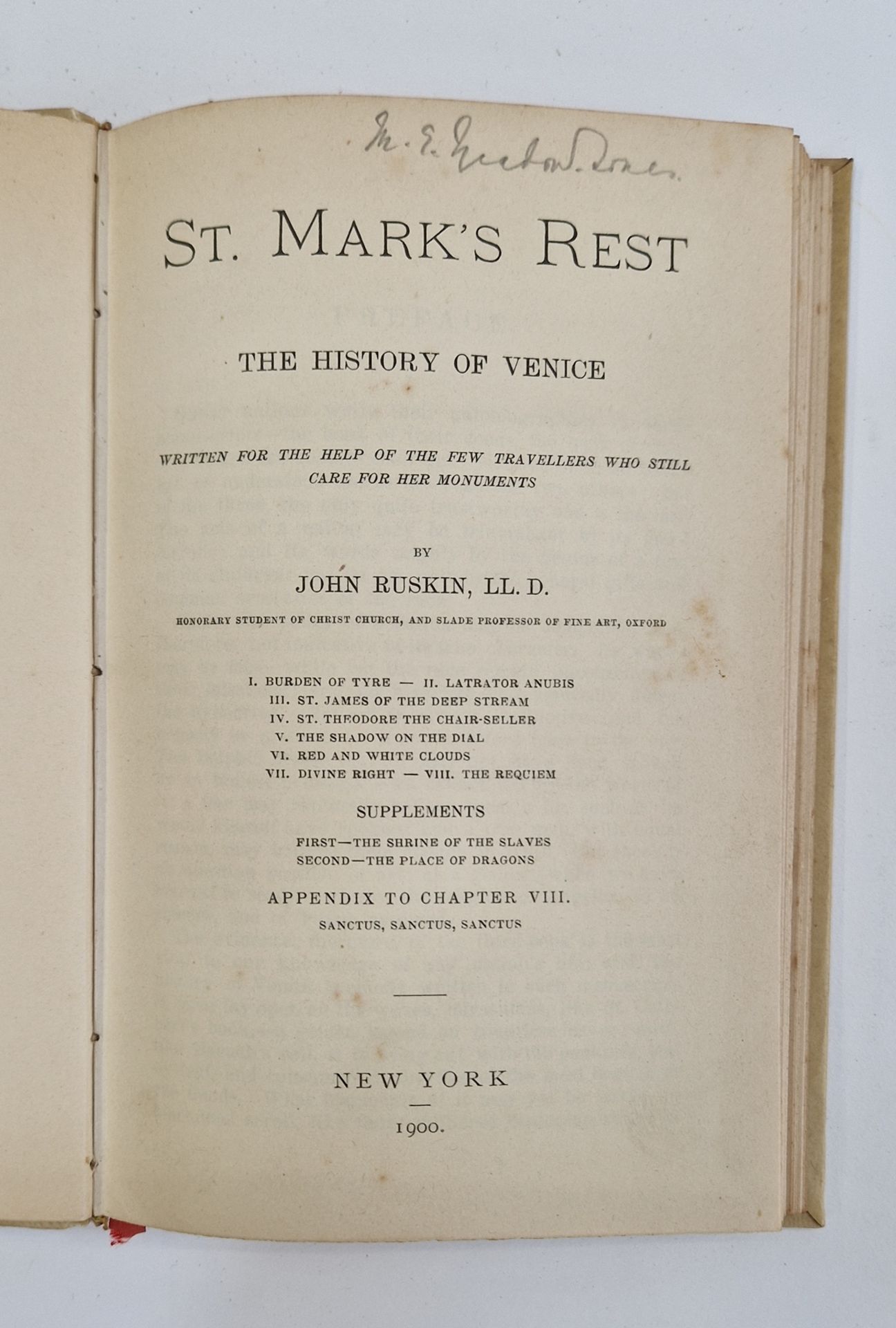 Bindings - Ruskin, John "Selections form the Writings of John Ruskin, First Series 1843-1860" Second - Image 3 of 7