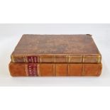 Two antiquarian volumes - lacking all plates and maps - Camden, William  "Camden's Britannia Newly