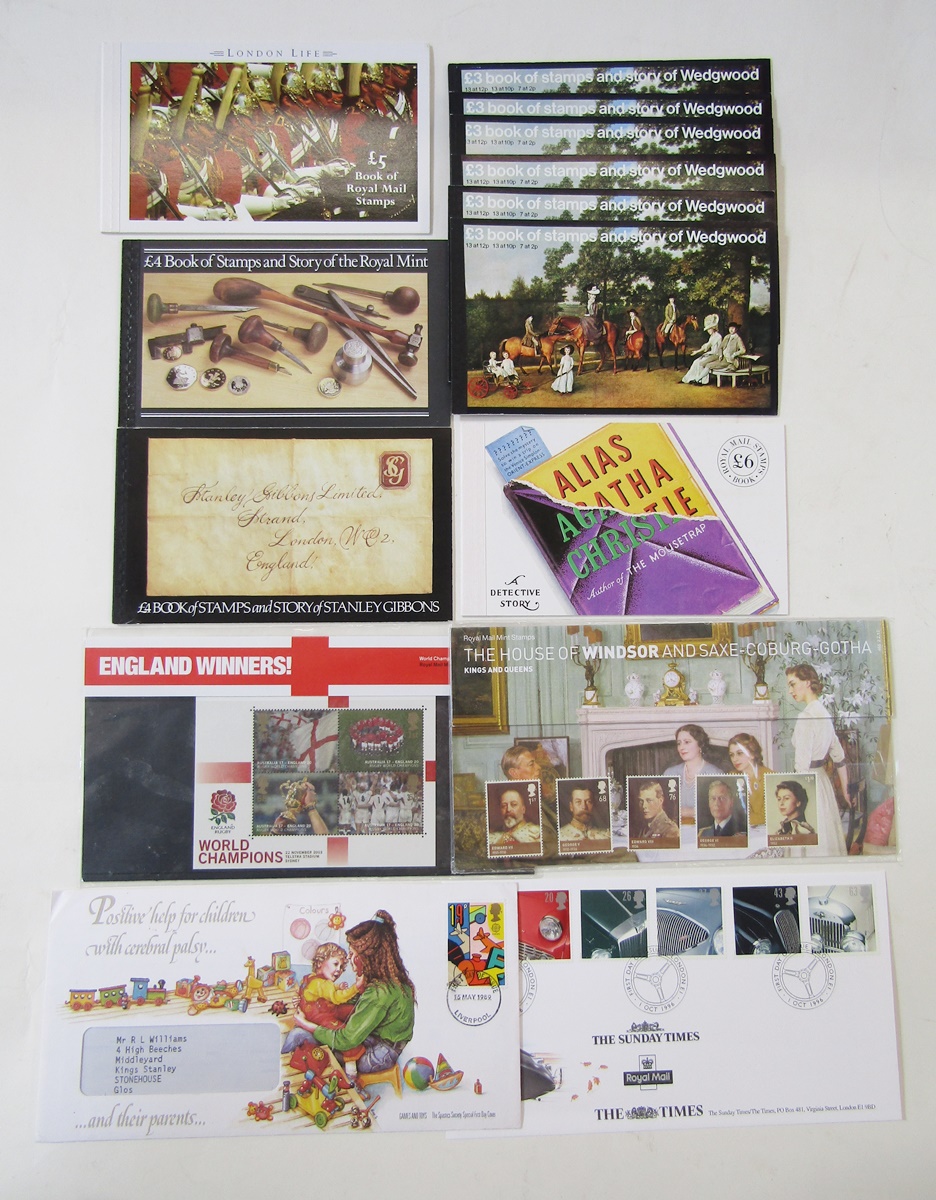 GB stamps: With decimal face value c£400 included, 3 stock-books, 2 catalogues, prestige booklets