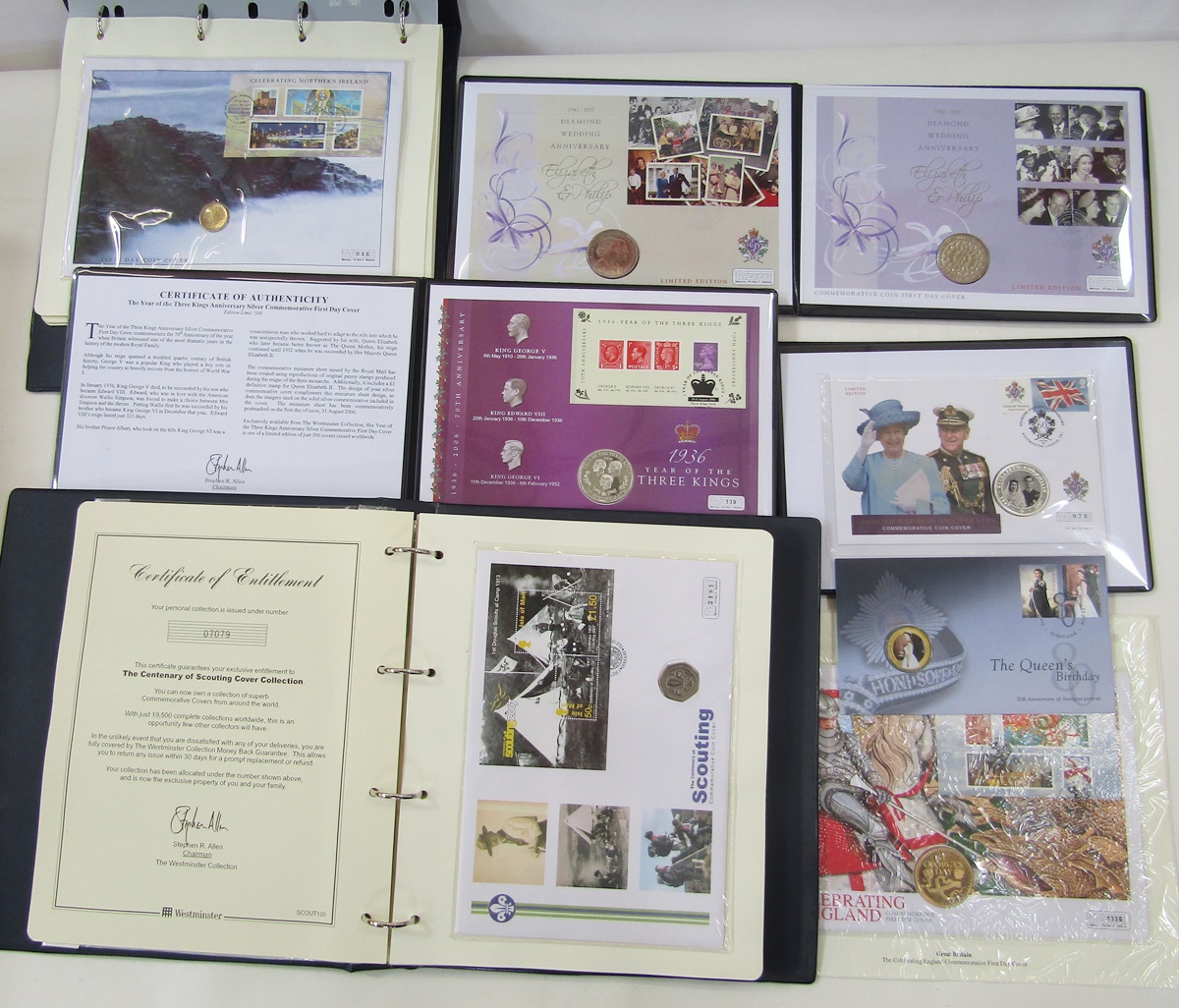 GB & World stamps: Large box of over 25 Westminster limited edition numismatic-philatelic covers