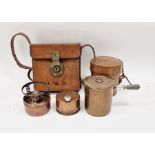 Early 20th century copper WWI era officer's campaign stove and pot, embossed initials to lid N.E,