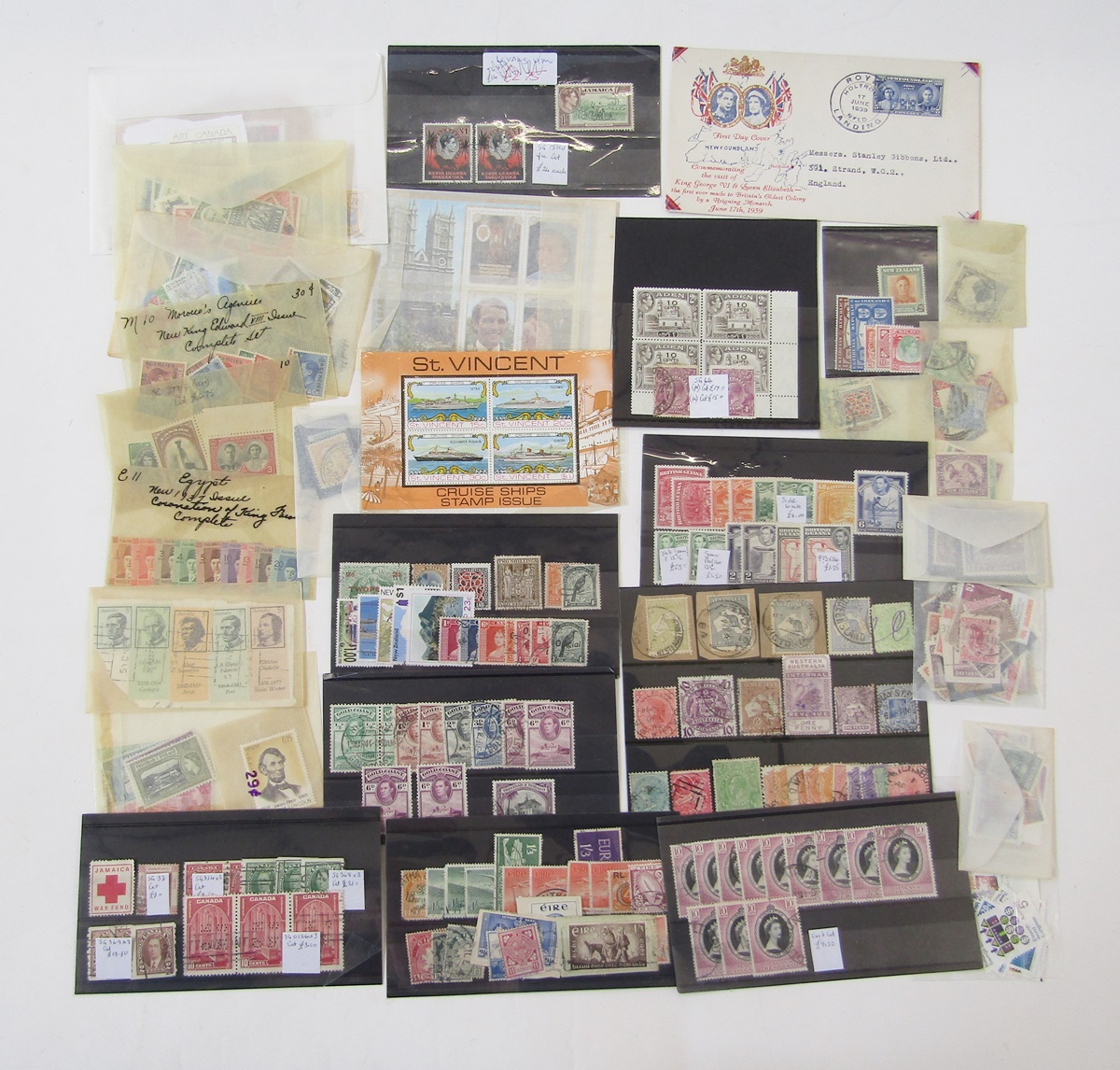 Br Empire/Commonwealth stamps: various stock-cards, leaves and packets of mint/used, QV-QEII, mainly - Image 2 of 3