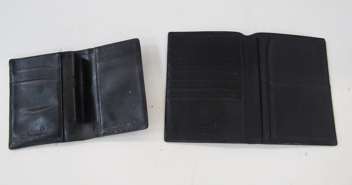Two leather Montblanc wallets, both marked to interior Montblanc Hamburg, the largest - Image 2 of 4