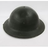 WWI British Army Brodie helmet mark 2, stone cannonball and iron spearhead.