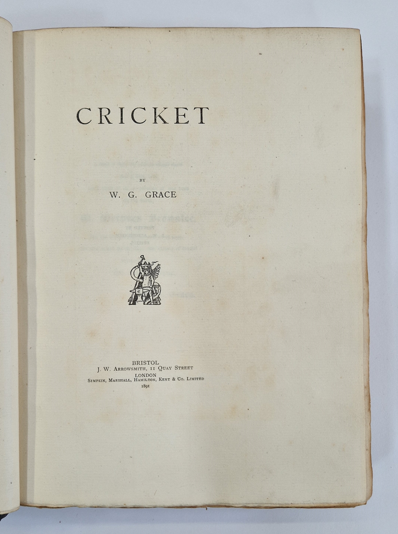 Grace, W G "Cricket", published J W Arrowsmith and Simpkin Marshall Hamilton Kent & Co Ltd 1891, - Image 4 of 4