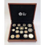 2013 Royal Mint premium proof set with certificate of authenticity, 16 proof coins, some marks to