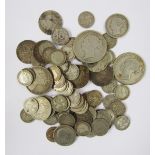 Silver coins consisting of pre 20 and pre 47, mainly English, together with Elizabeth I penny,