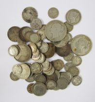 Silver coins consisting of pre 20 and pre 47, mainly English, together with Elizabeth I penny,