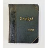Grace, W G "Cricket", published J W Arrowsmith and Simpkin Marshall Hamilton Kent & Co Ltd 1891,
