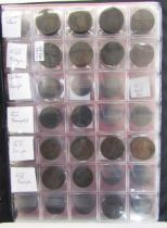 Collection of British farthings from Charles II to Elizabeth II (not all monarchs), collection