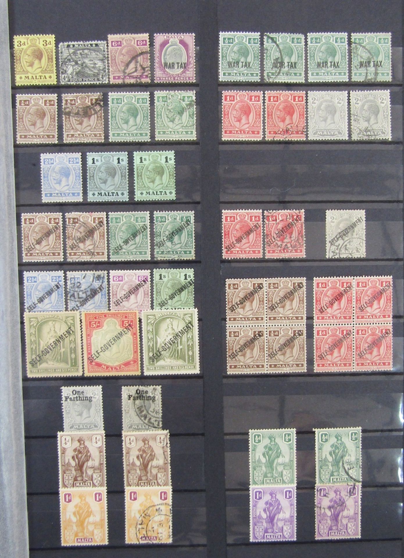 Stamps of Malta: Black A4 15-page (double-sided) stock-book of QV-QEII to Independence; mint and - Image 3 of 15