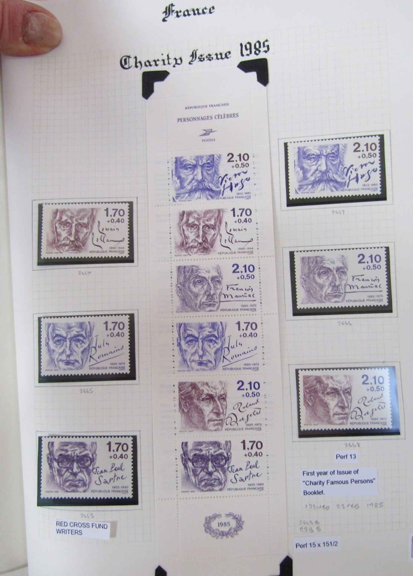 Stamps of France: Box of 4 albums of definitive, commemorative, Red Cross, Counseil de Europe, - Image 5 of 10